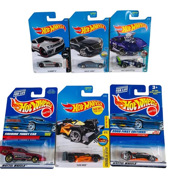 Hot Wheels Lot of 6 Die Cast Cars Mattel VTG Funny Tooned Factory Fresh Legends - Picture 1 of 15